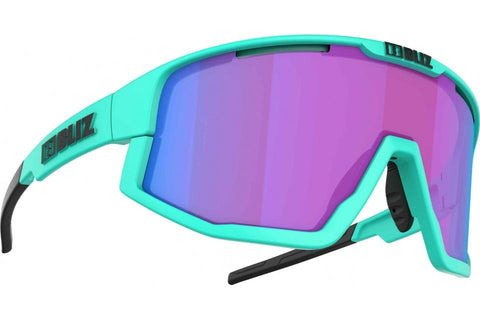 BLIZ - FUSION NANO OPTICS Matt Turquoise Nordic Light Begonia - Violet w Blue Multi Cat.2
