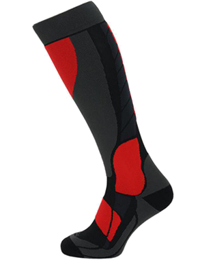 COMPRESS 120 SKI SOCKS, BLACK/GREY/RED